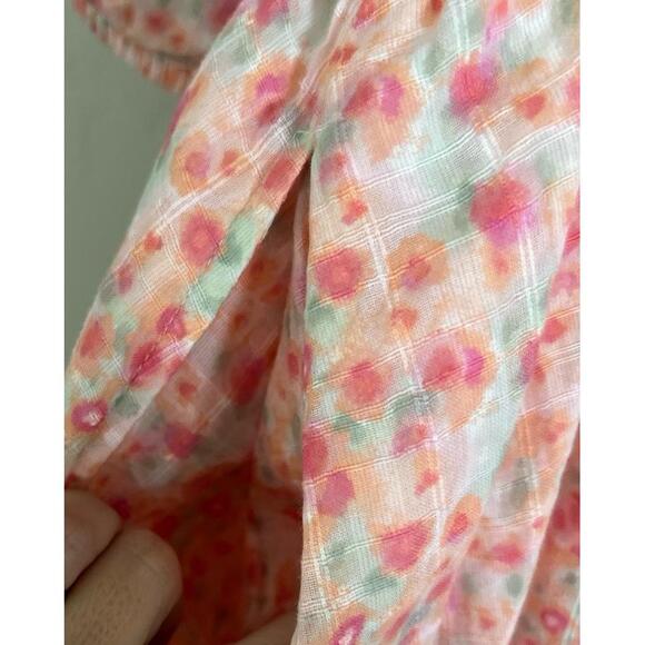 American Eagle Dress Medium Pink Floral Babydoll Puff Sleeve‎ CottageCore - Picture 8 of 8